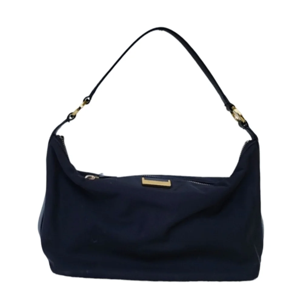 Kate Spade‎ Nylon/Leather Shoulder Purse With Gold Hardware  Black